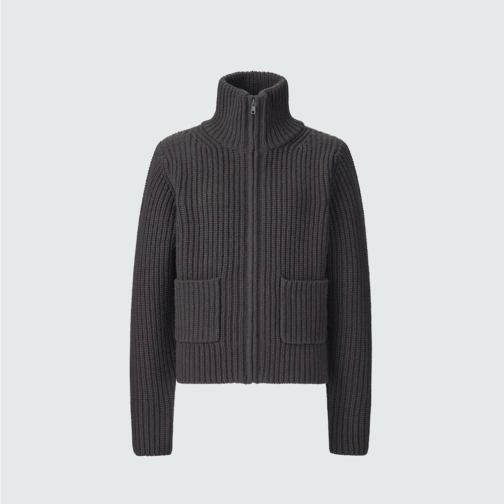 Uniqlo U Lambswool Zip-Up Sweater
